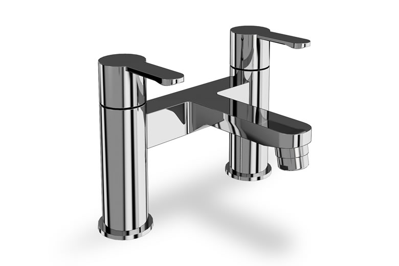 Crystal bath filler deck-mounted