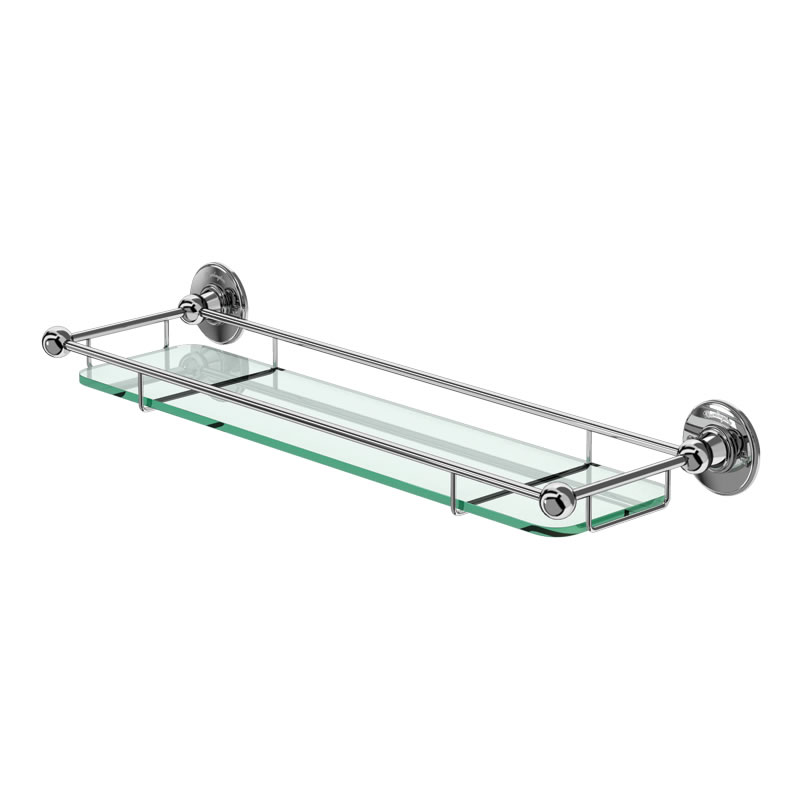 Shelf with railing