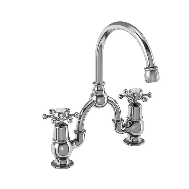 2 tap hole arch mixer with curved spout (200mm centres)