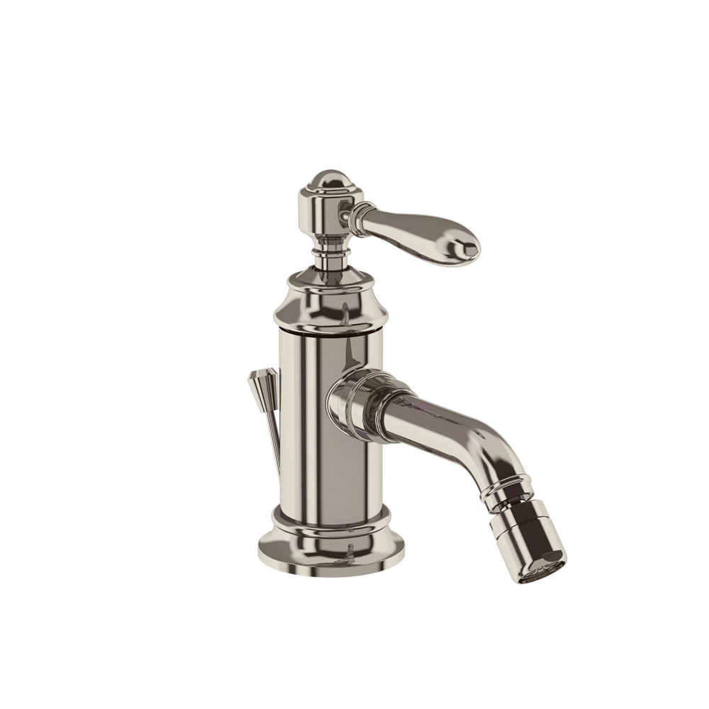Arcade Single- brass lever bidet mixer with pop up waste nickel