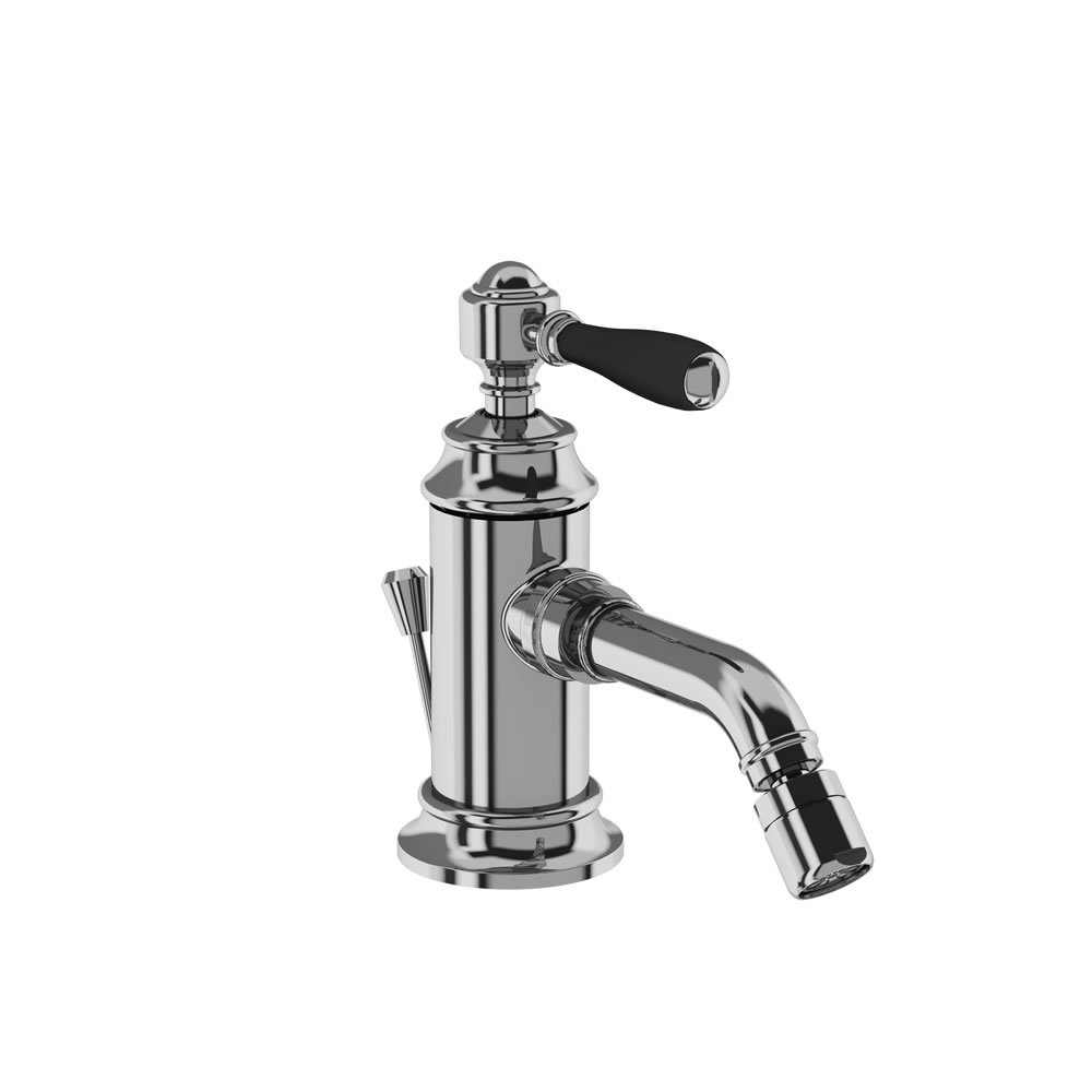 Arcade Single-black lever bidet mixer with pop up waste chrome