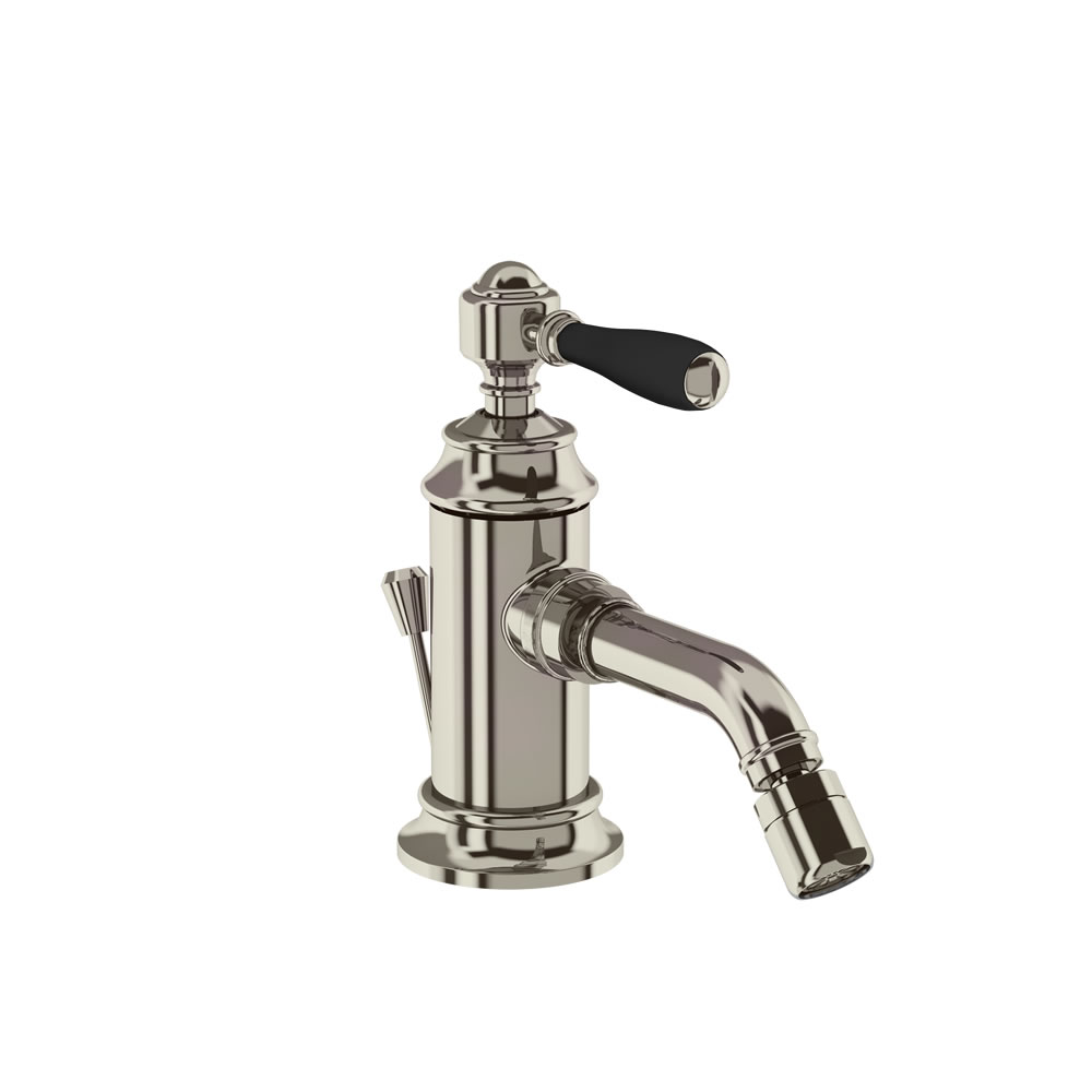 Arcade Single-black lever bidet mixer with pop up waste nickel