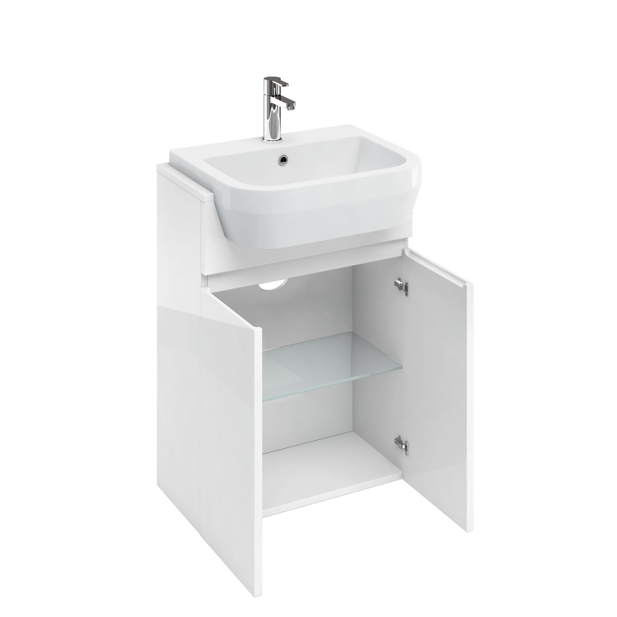D30 semi recessed basin unit