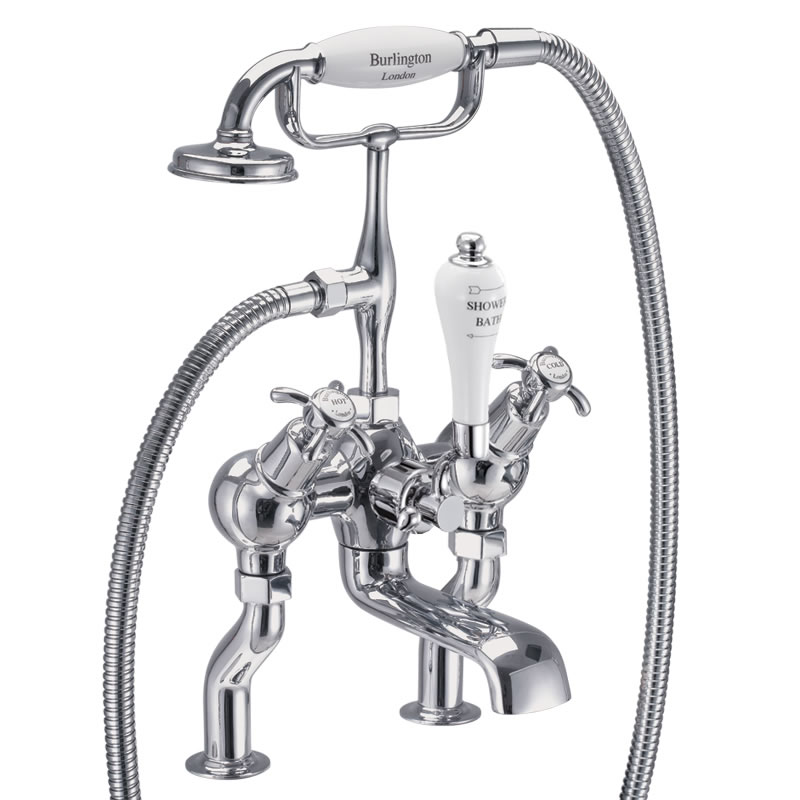Anglesey angled bath shower mixer - deck mounted