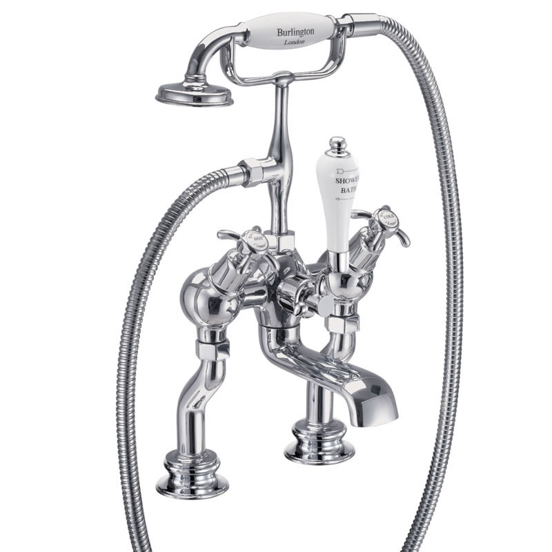 Anglesey Regent angled bath shower mixer - deck mounted