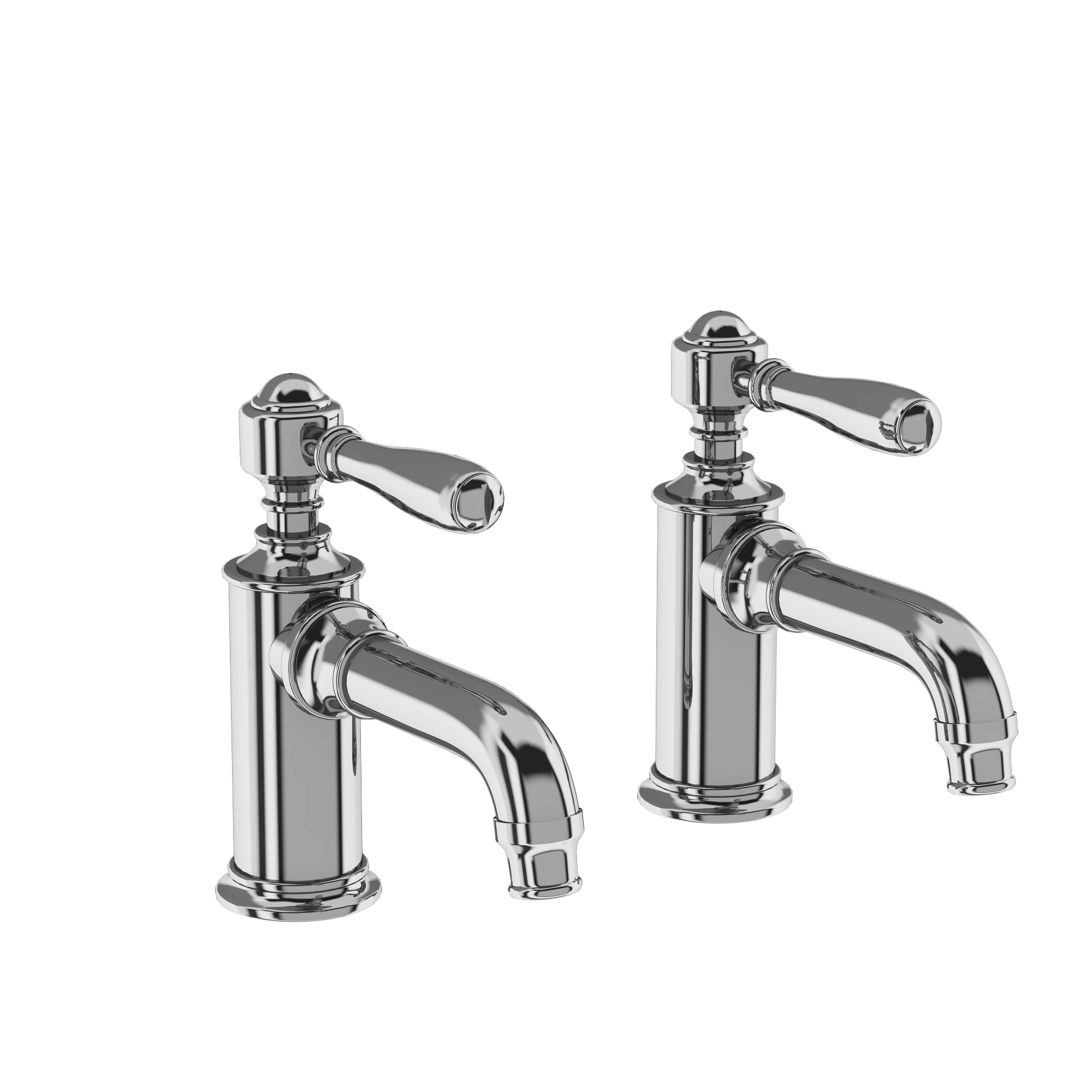 Arcade Basin pillar taps - chrome - with brass lever