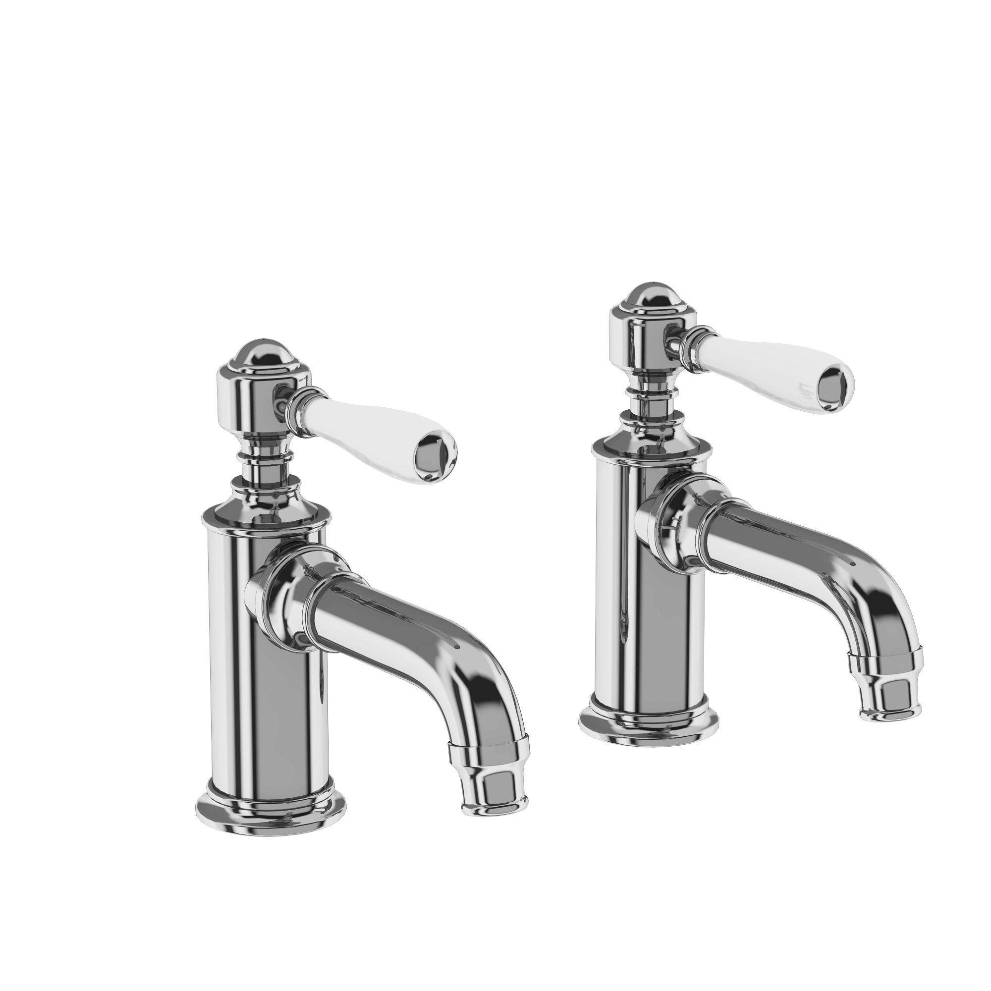 Arcade Basin pillar taps - chrome - with ceramic lever