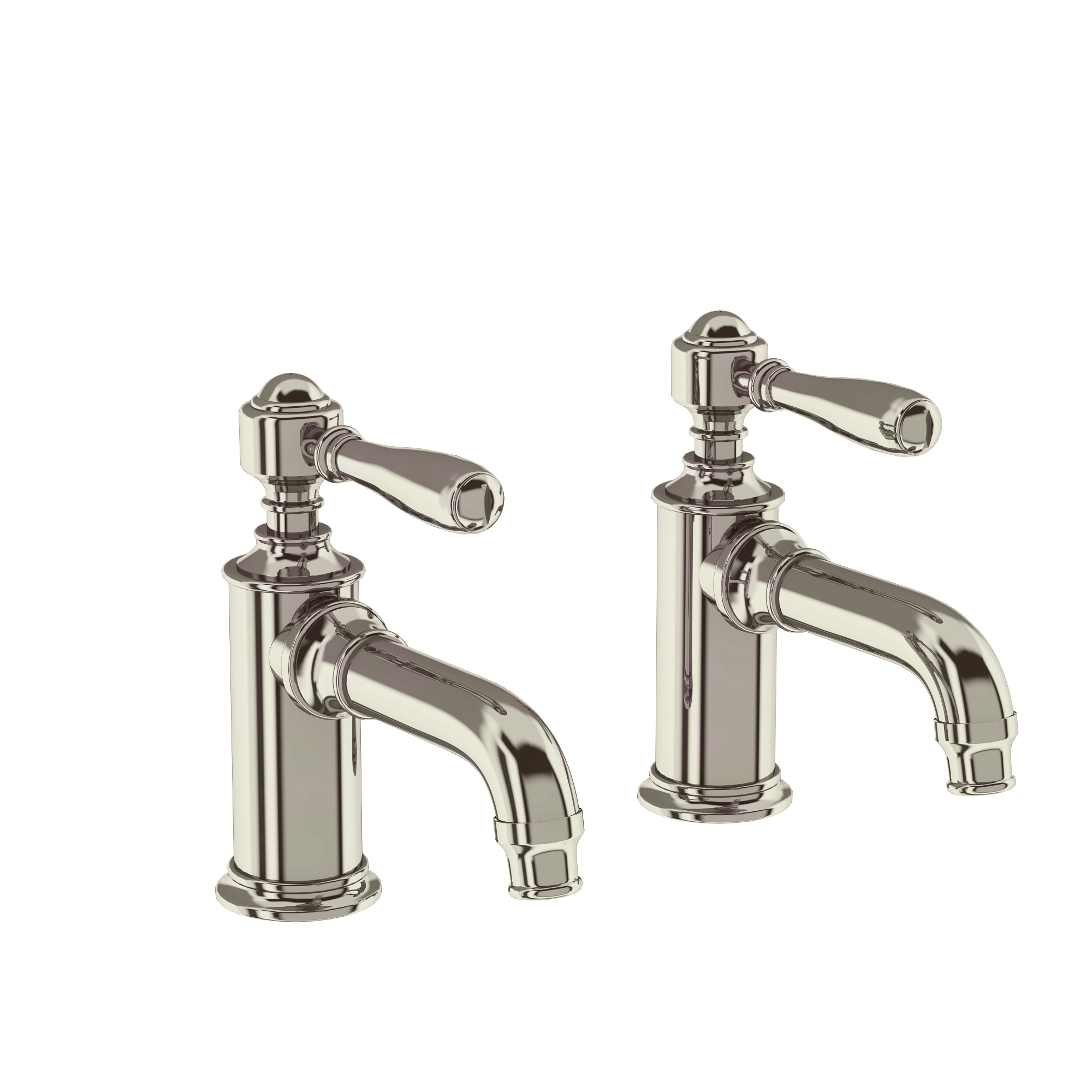Arcade Basin pillar taps - nickel - with brass lever