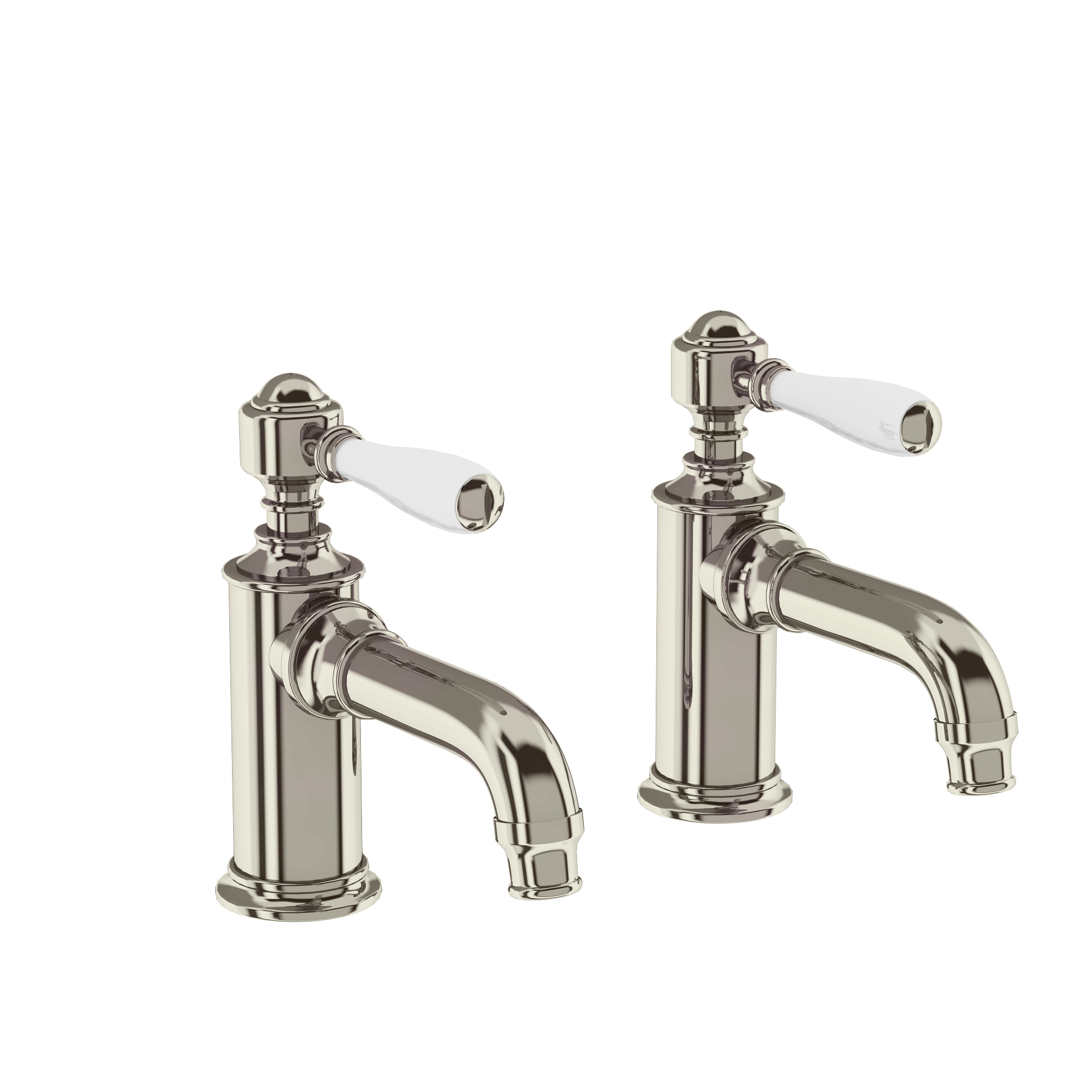 Arcade Basin pillar taps - nickel - with ceramic lever
