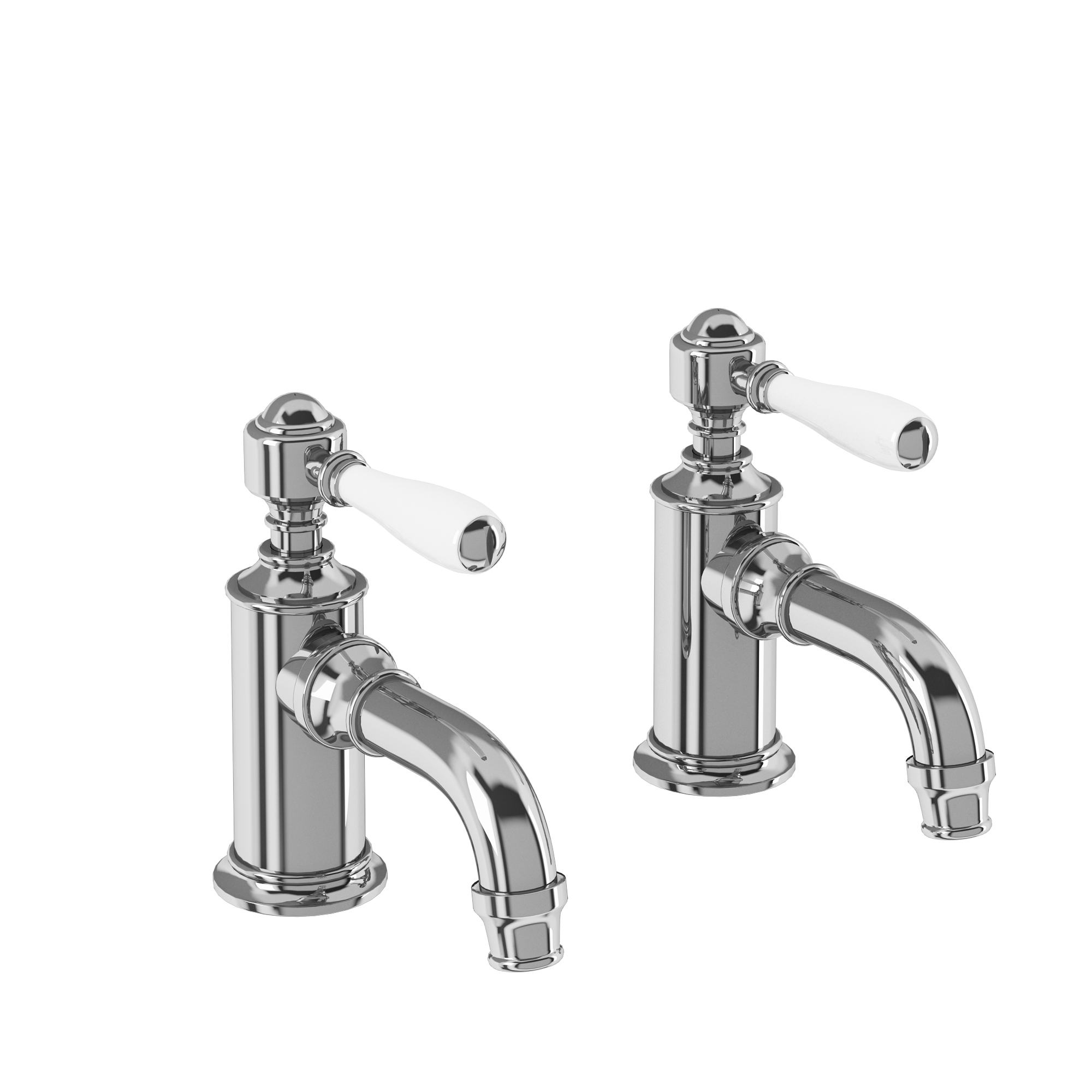 Arcade Cloakroom basin pillar taps - chrome - with ceramic lever