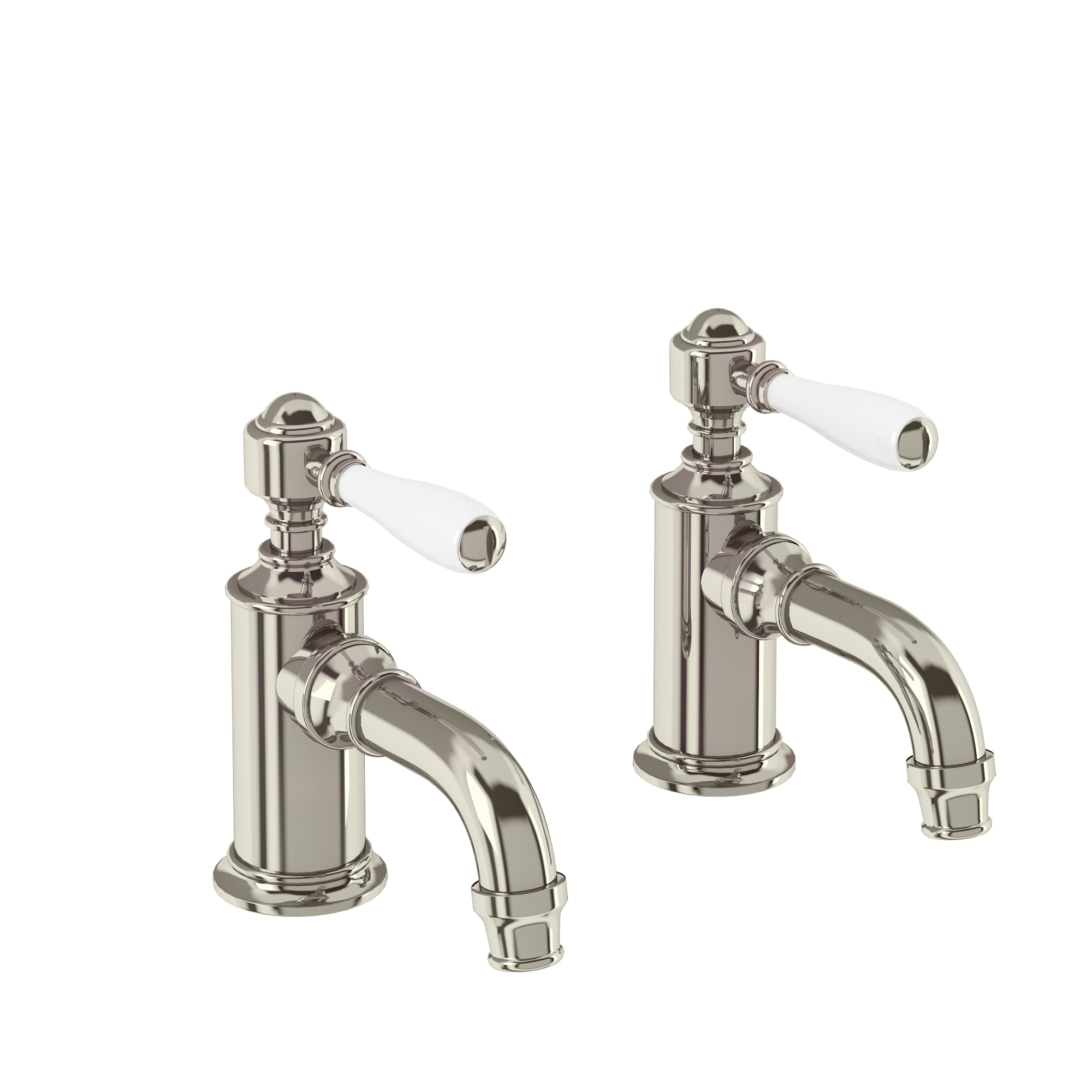 Arcade Cloakroom basin pillar taps - nickel - with ceramic lever