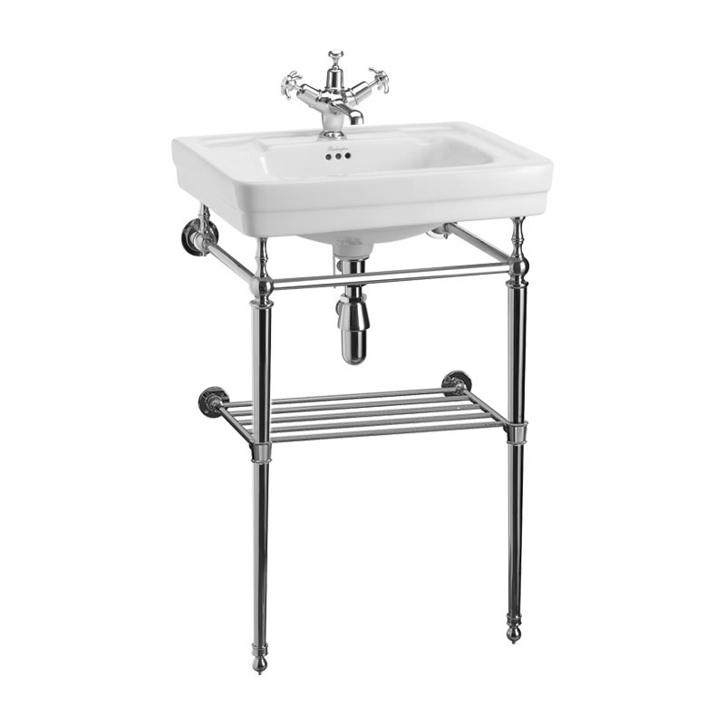 Contemporary basin with basin stand with shelf