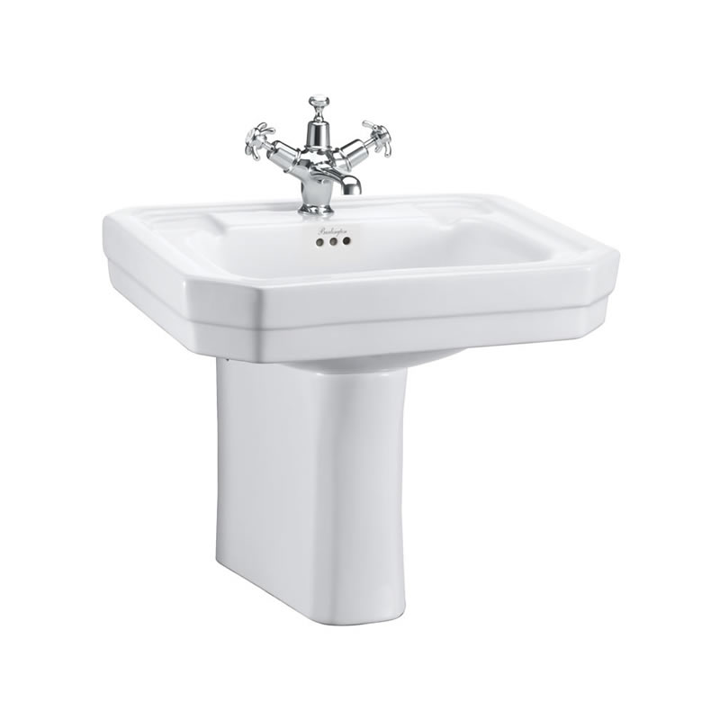 Victorian 56cm basin and semi pedestal