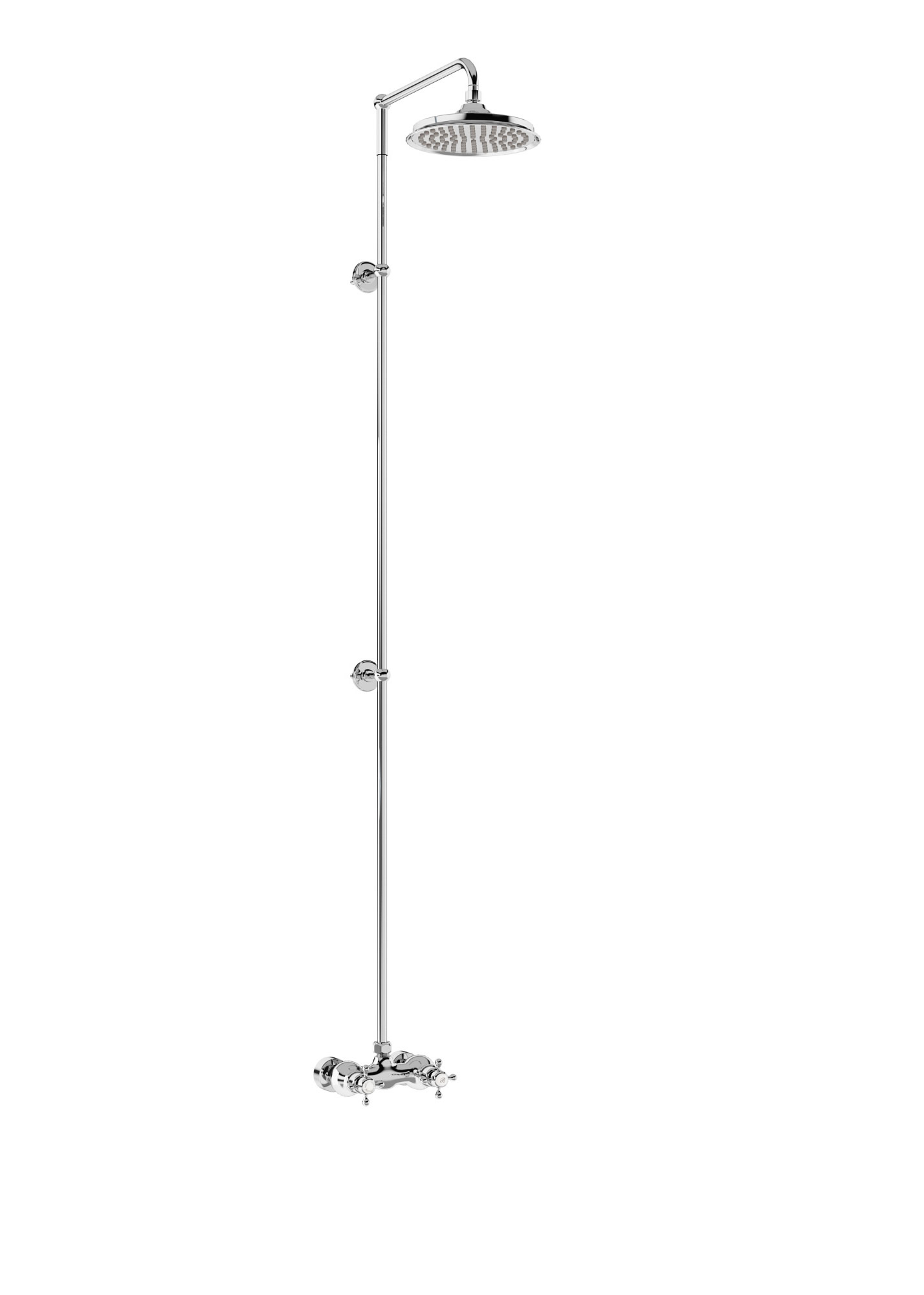 Eden Thermostatic single outlet twin control valve with Extended Rigid Riser
