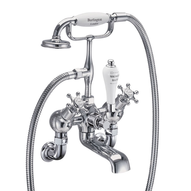 Birkenhead angled bath shower mixer - wall mounted