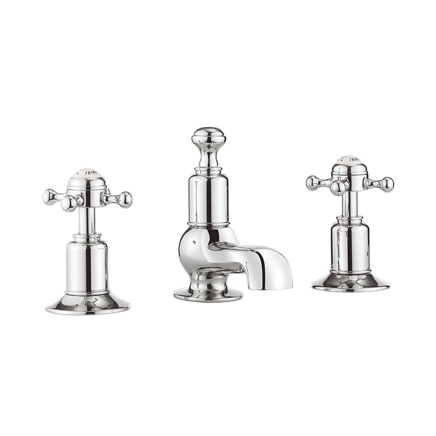 Belgravia Crosshead Basin 3 Hole Set Deck Mounted