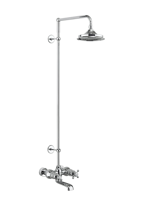 Tay Wall mounted Thermostatic two outlet twin control bath shower mixer 