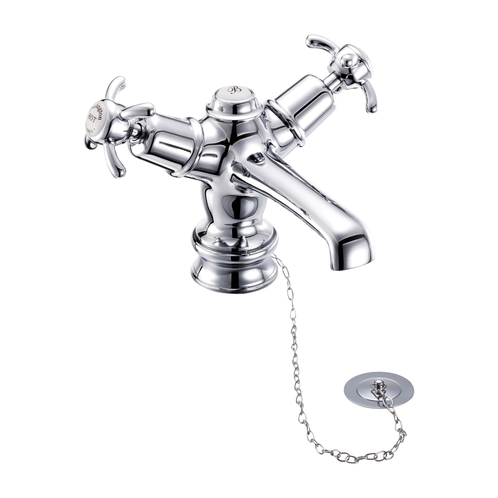 Anglesey Regent basin mixer with low central indice with click clack waste