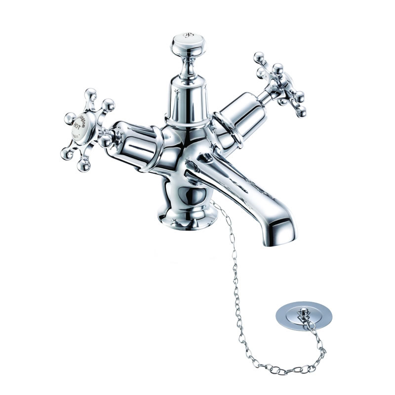 Birkenhead basin mixer with plug and chain waste