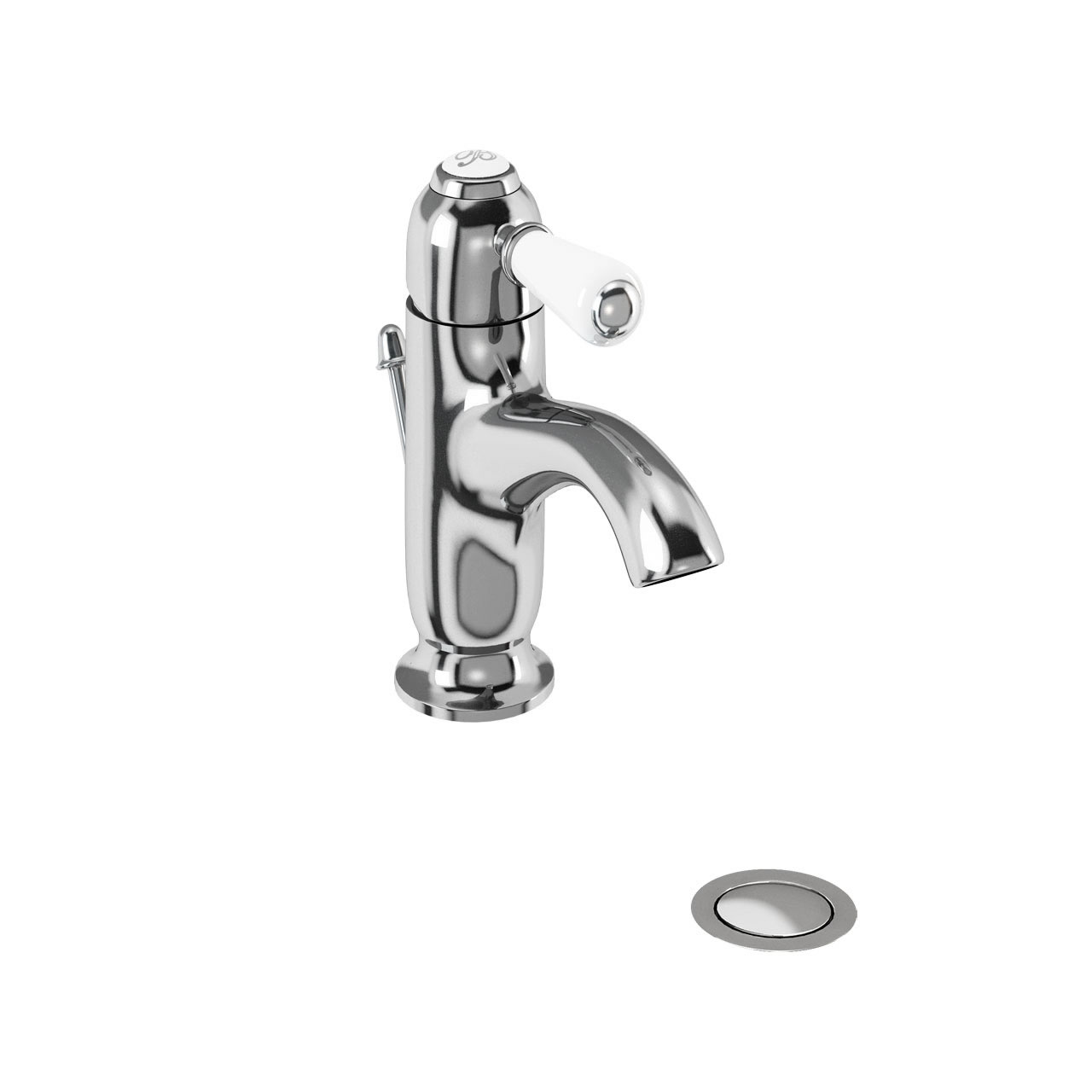 Chelsea curved basin mixer with pop up waste