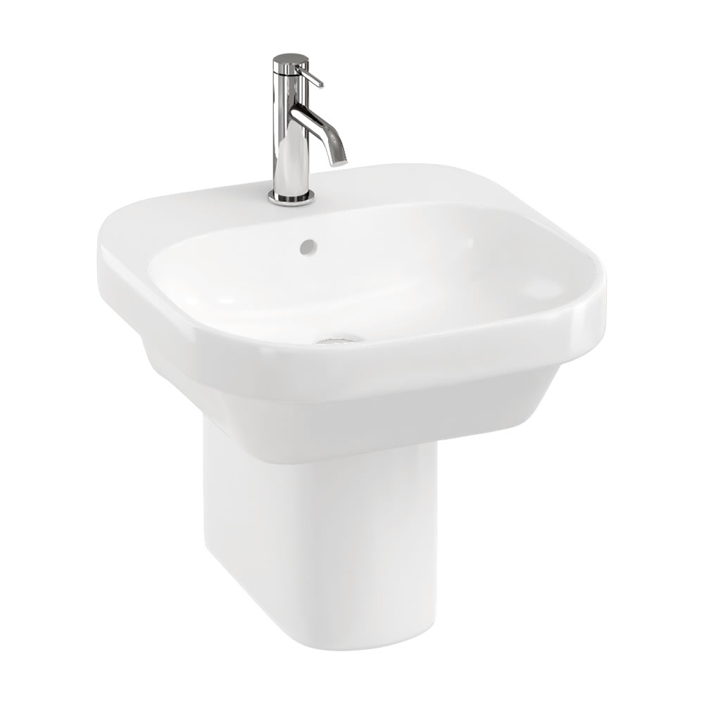 Curve2 45 Basin with Semi-Pedestal
