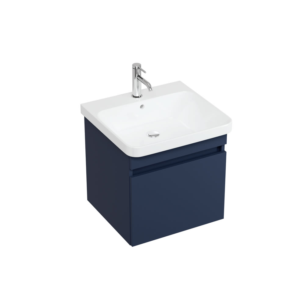Dalston 500mm Unit Matt Blue and basin