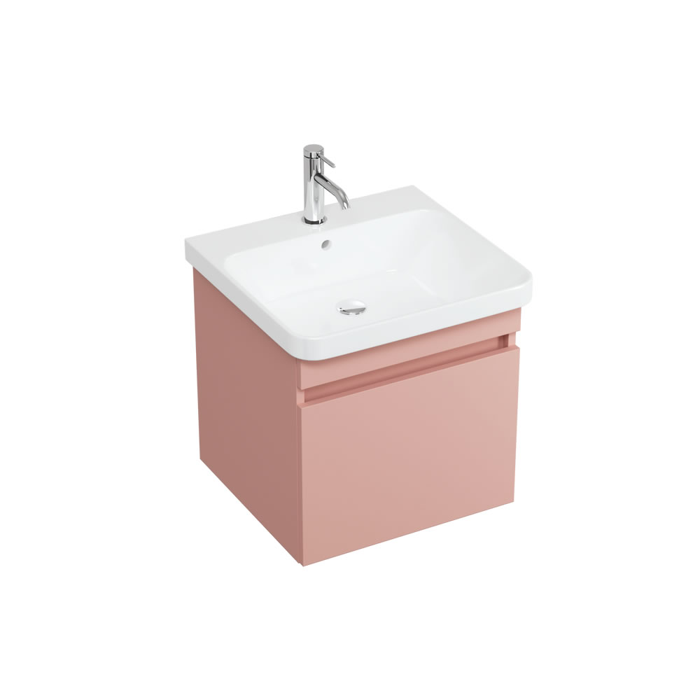 Dalston 500mm Unit Matt Pink and basin
