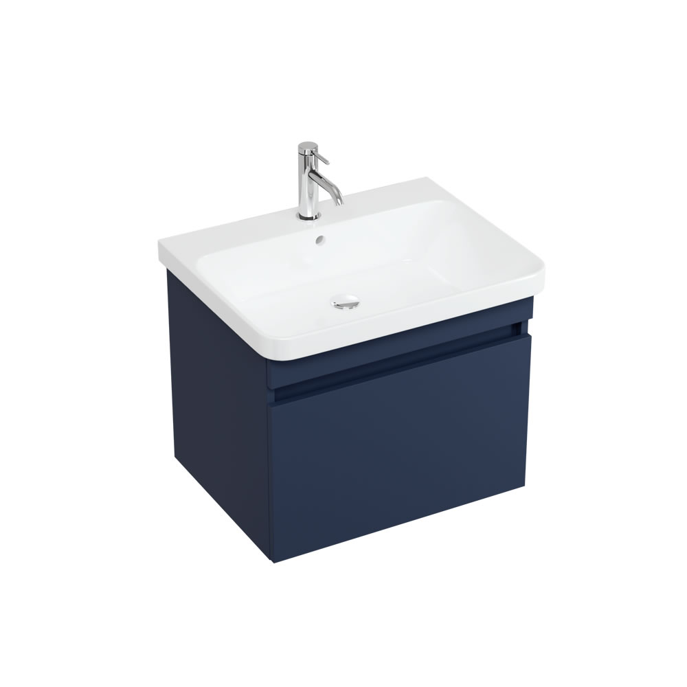 Dalston 600mm Unit Matt Blue and basin