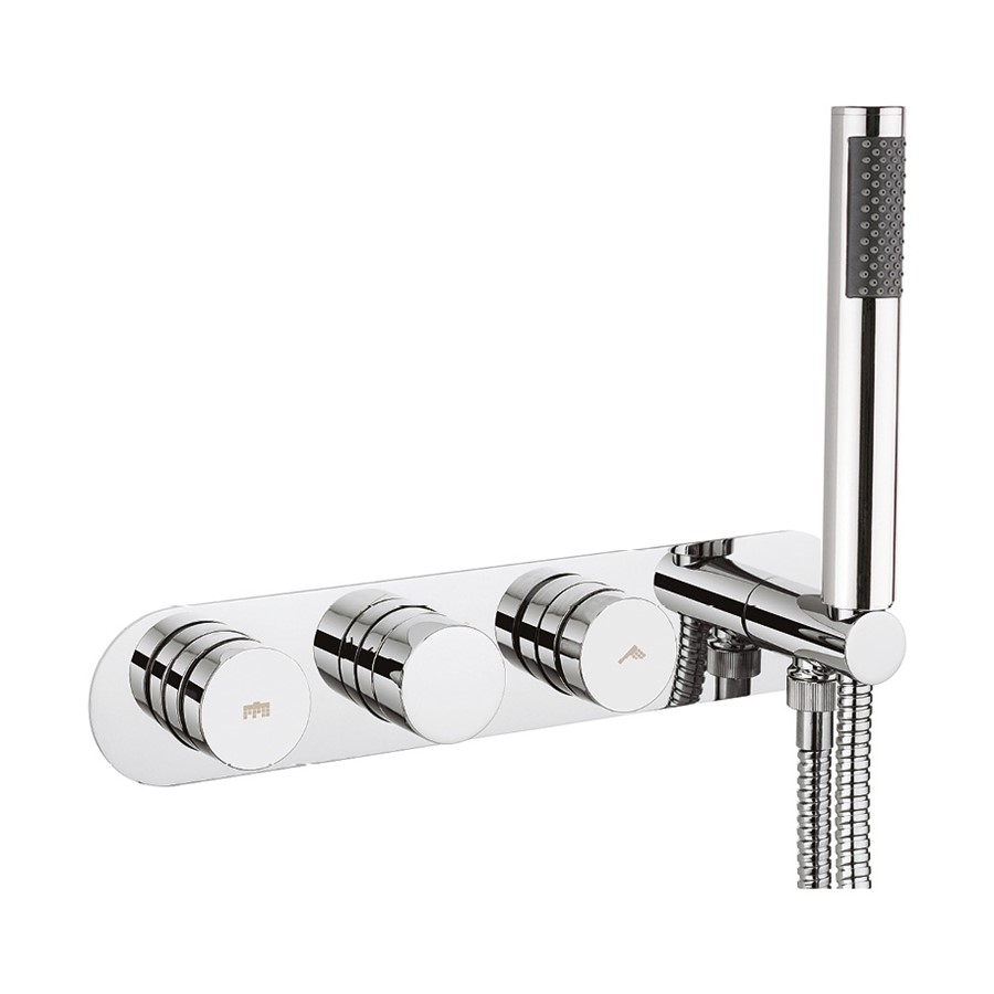 Dial Central Trim Thermostatic Shower Valve with 2 Way Diverter & Handset