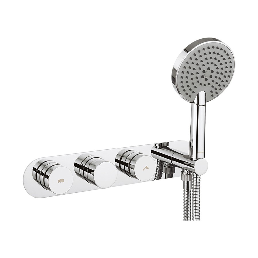 Dial Central Trim Thermostatic Shower Valve with 2 Way Diverter & Handset