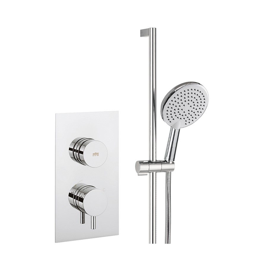 Dial Kai Lever Trim Single Outlet Thermostatic Shower Valve with Slide Rail & Handset