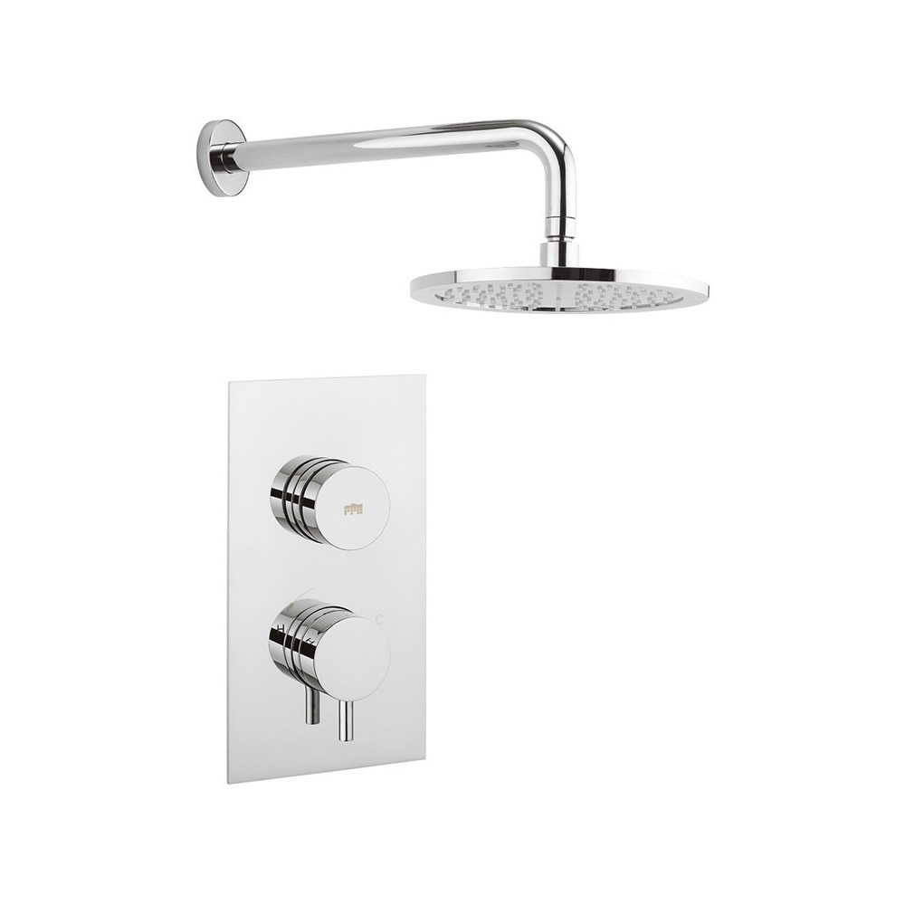 Dial Kai Lever Trim Single Outlet Thermostatic Shower Valve with Fixed Head & Arm