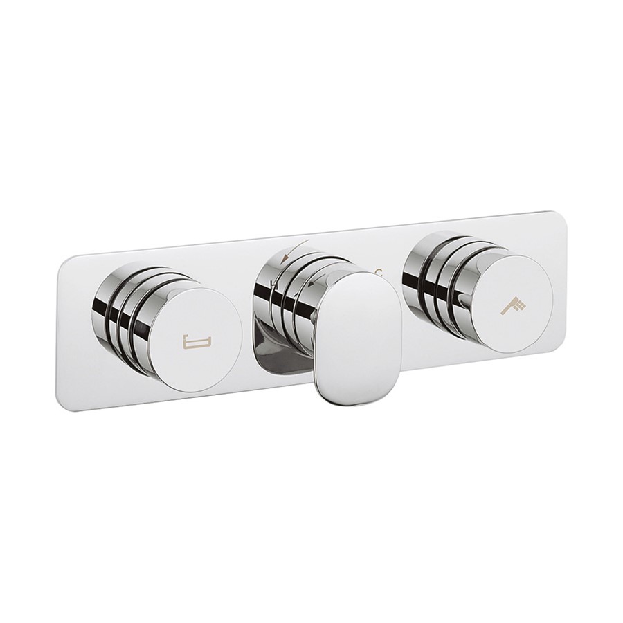 Dial Pier Trim Thermostatic Bath Valve with 2 Way Diverter 