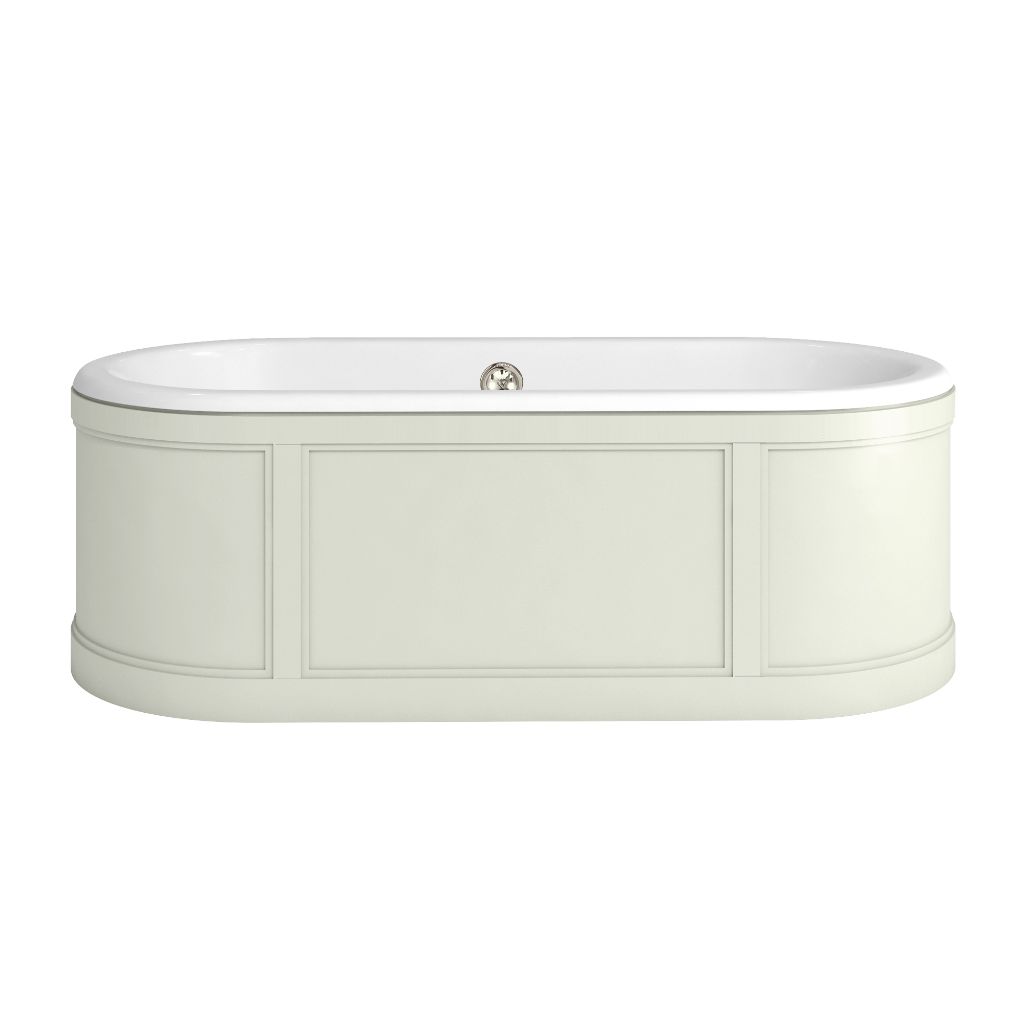 London Bath with Curved Surround incl overflow & waste - Sand