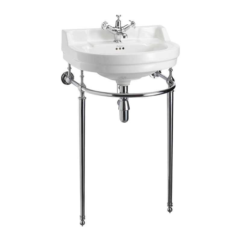 Edwardian round 56cm basin and basin stand