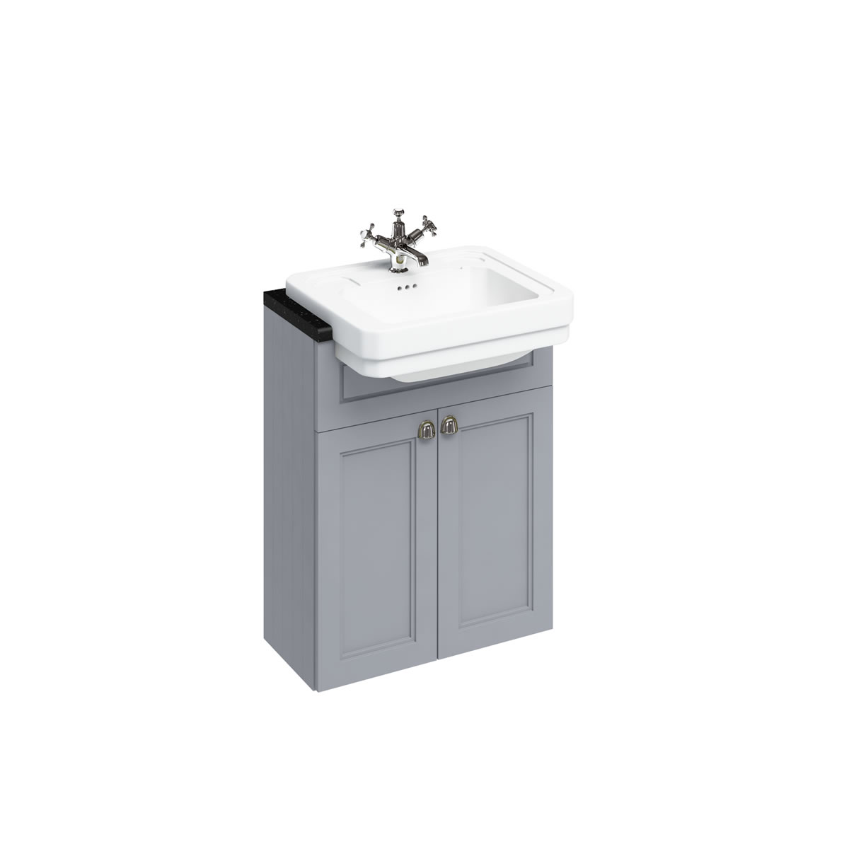 60 Double Door Basin Base Unit - classic Grey