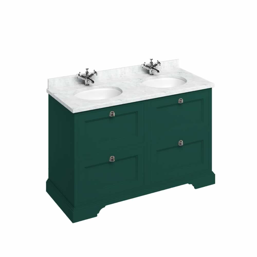 1300 Freestanding Vanity Unit with Drawers - Matt Green