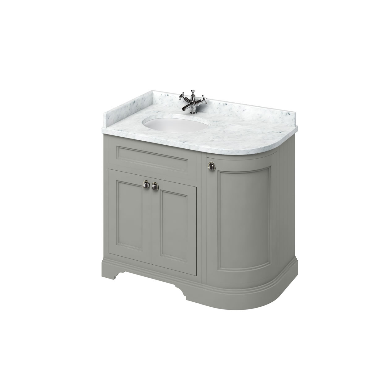 100 Freestanding Left Hand Vanity Unit with Doors