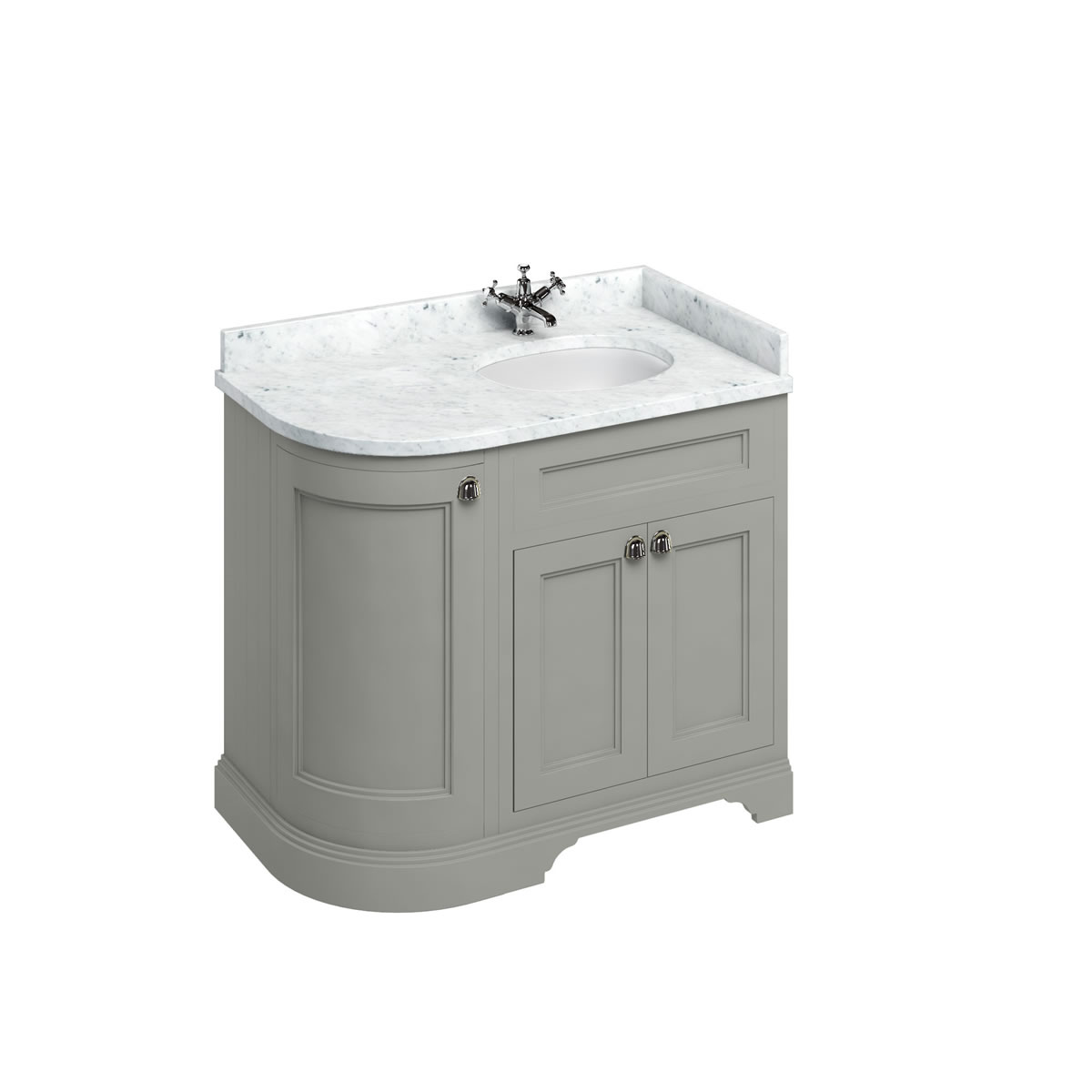 100 Freestanding Right Hand Vanity Unit with Doors