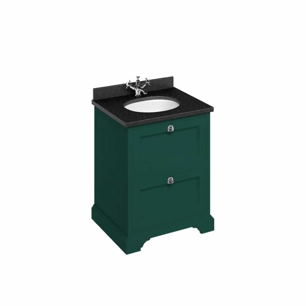 Freestanding Basin Unit Drawers Matt Green
