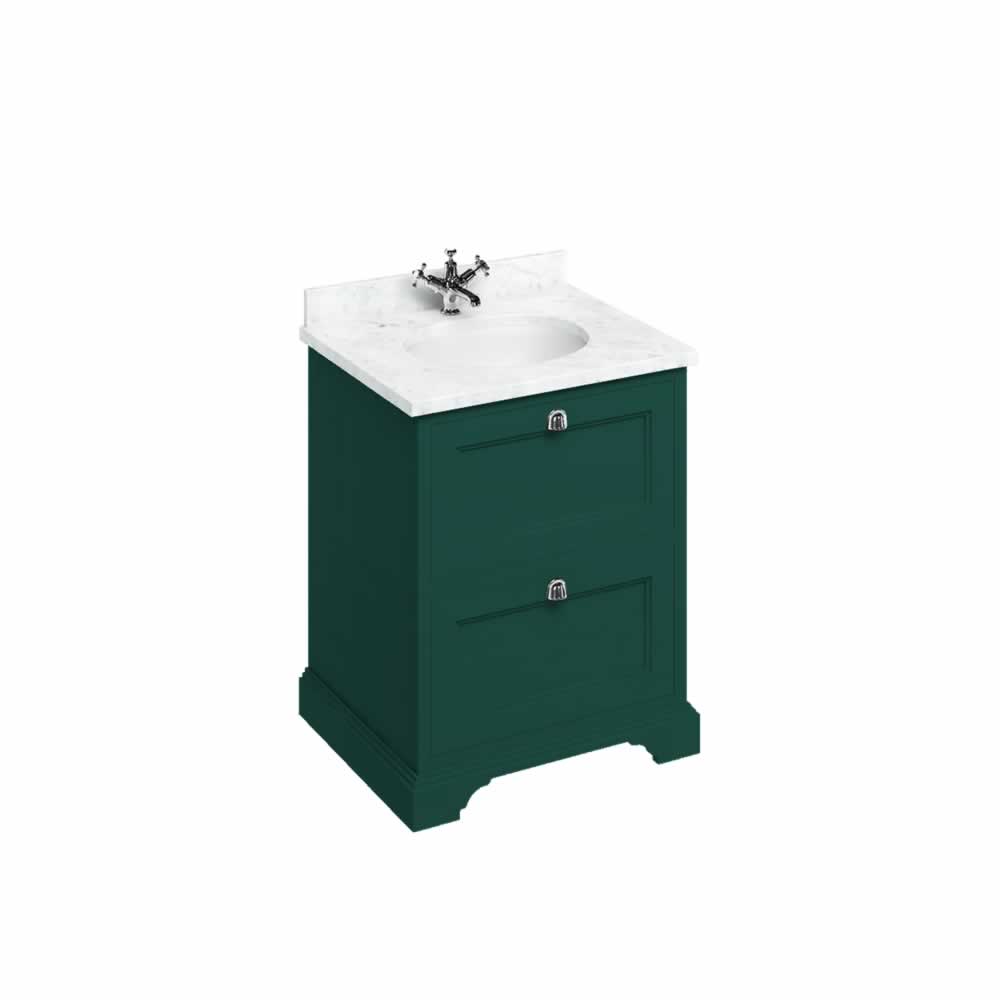 Freestanding Basin Unit Drawers Matt Green
