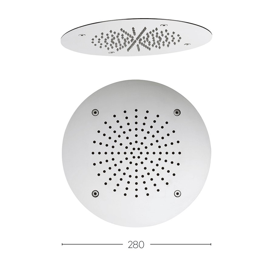 Round Recessed 280mm Showerhead