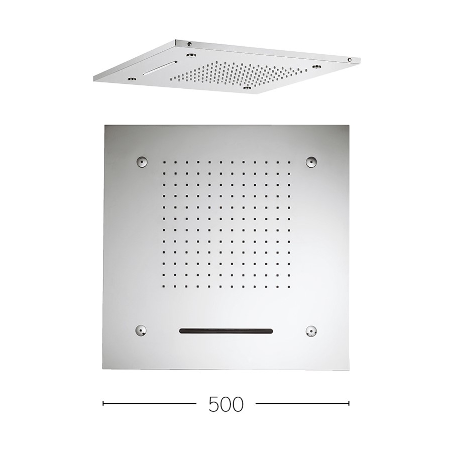 Square Multifunction Recessed 500mm Showerhead