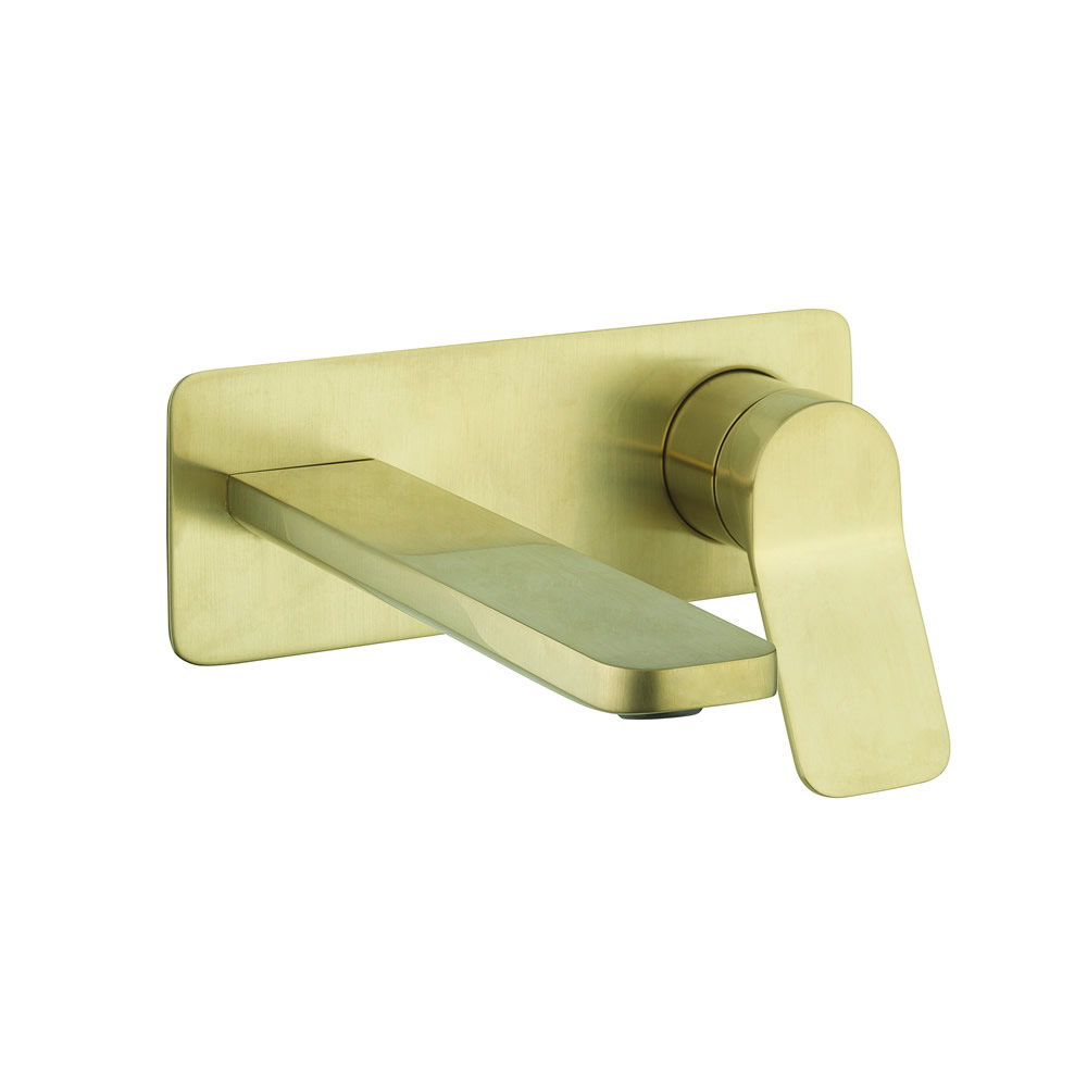 Glide II Wall Mount Basin Set Brushed Brass