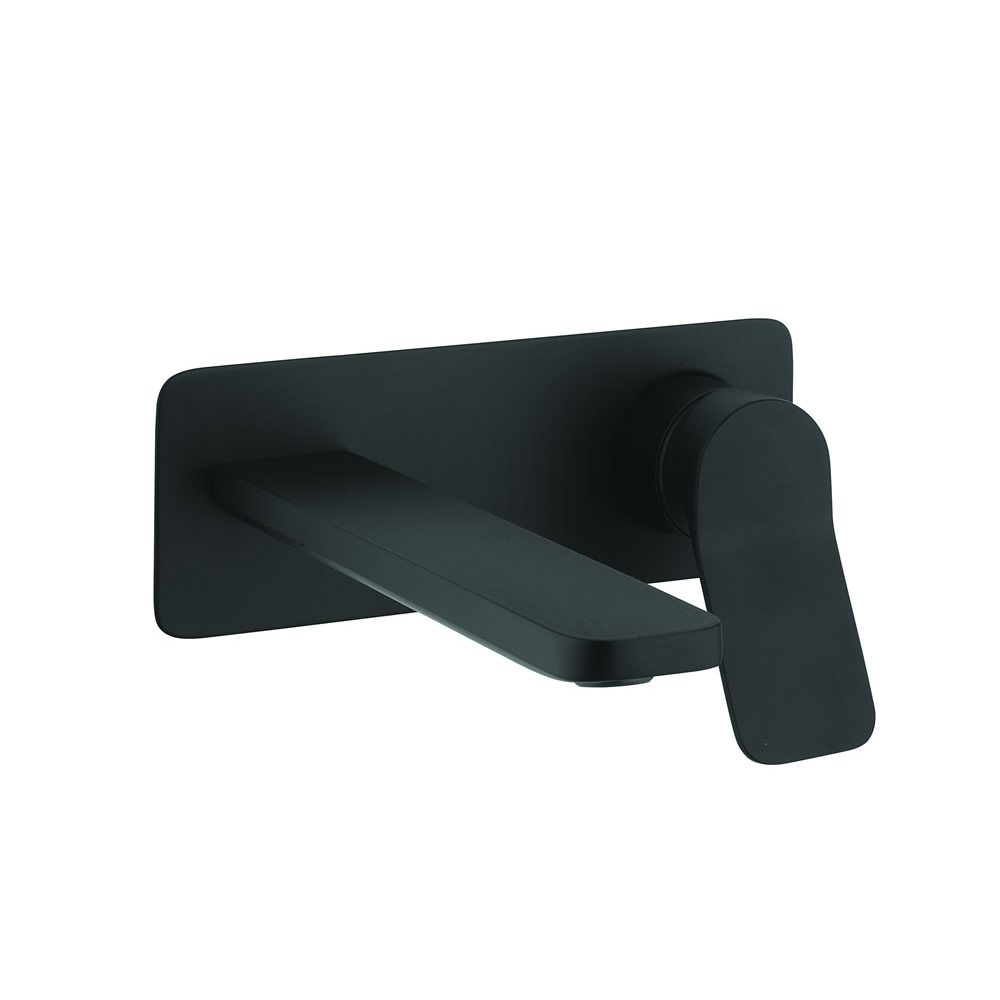 Glide II Wall Mount Basin Set Matt Black