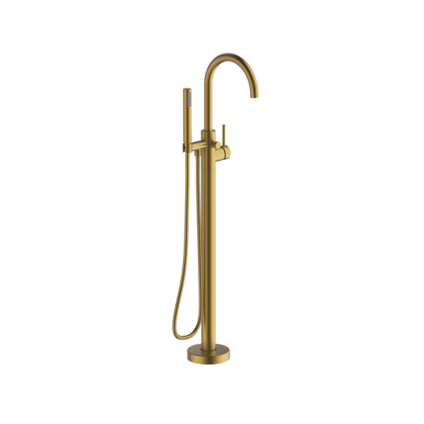 Hoxton Floor standing Mono Bath Shower Mixer Brushed Brass