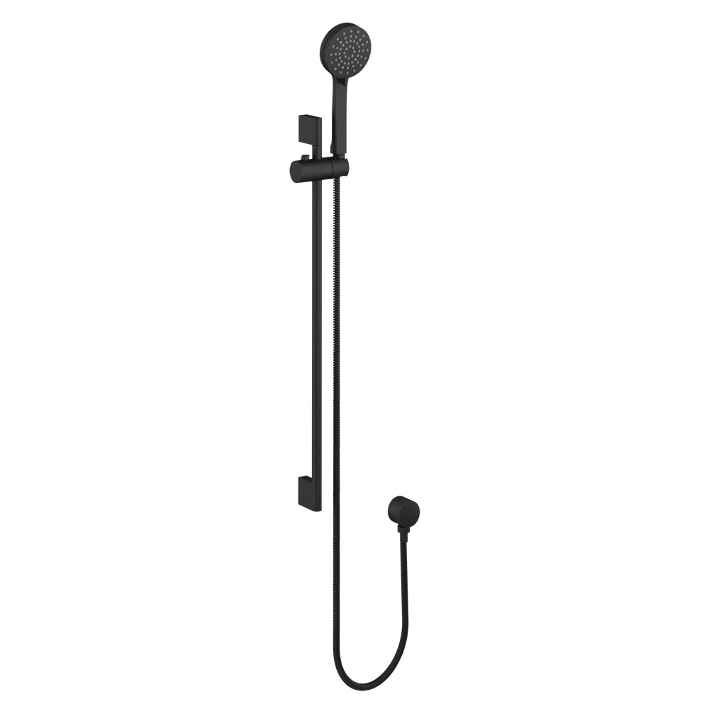 Hoxton shower set with outlet elbow matt black