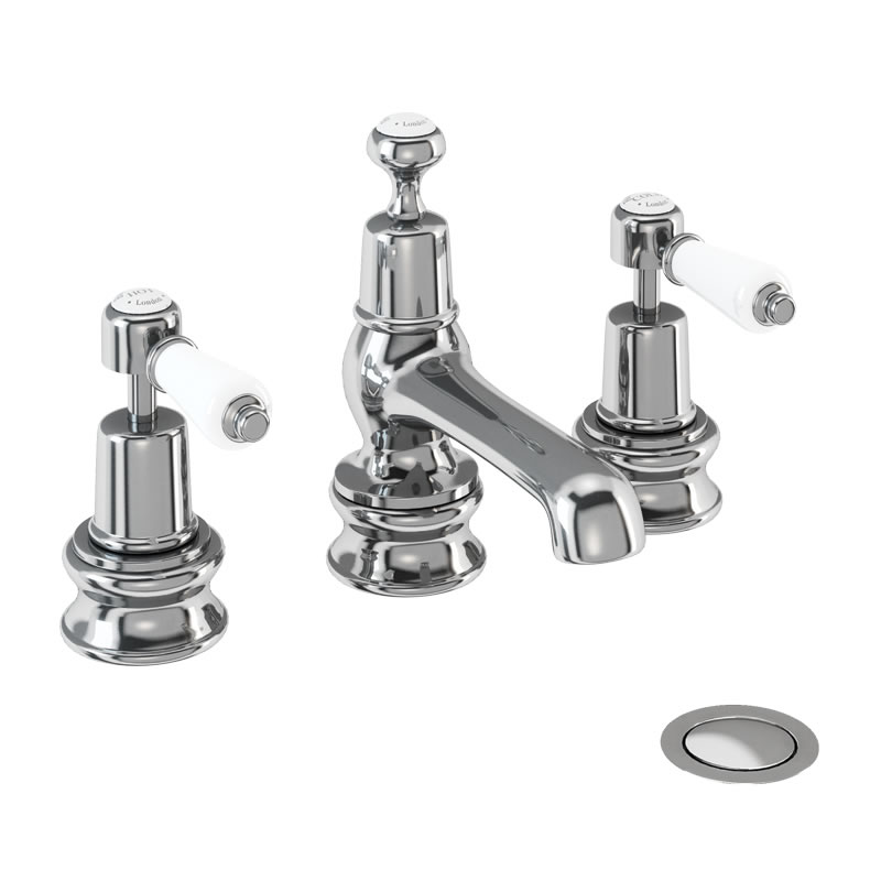 Kensington Regent 3 tap hole mixer with pop up waste