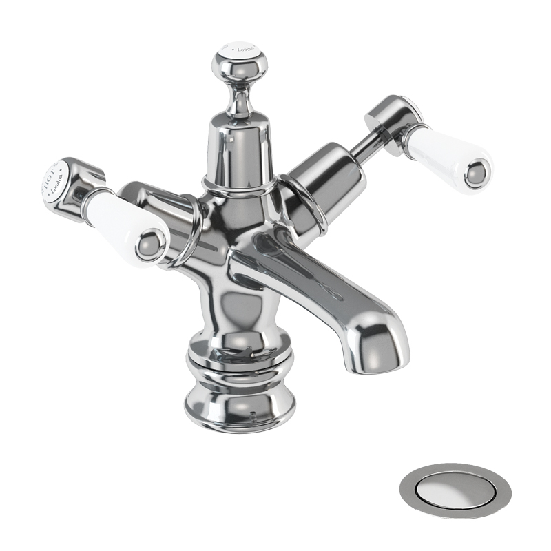 Kensington Regent basin mixer with click clack waste
