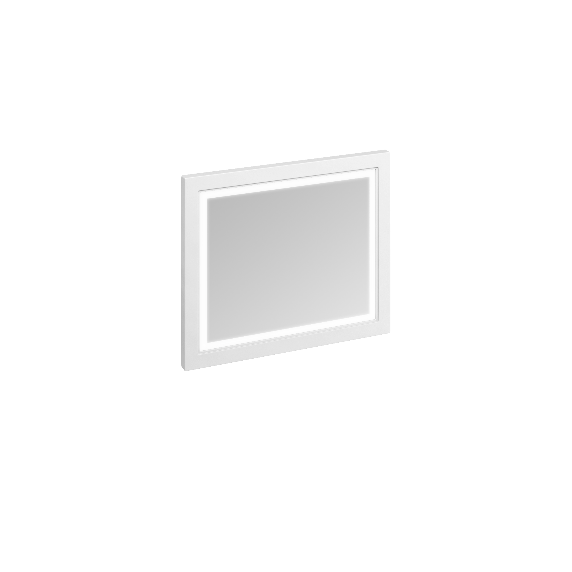 Framed 90 Mirror with LED illumination - Matt White